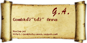 Gombkötő Anna névjegykártya